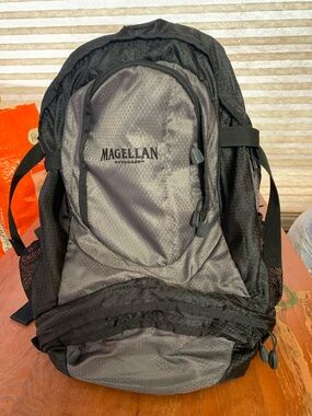 Magellan Outdoors Hiking Camping Black and Gray Daypack Backpack